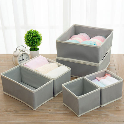 Set of 6 Collapsible Fabric Drawer Organiser Boxes Multi-size Storage