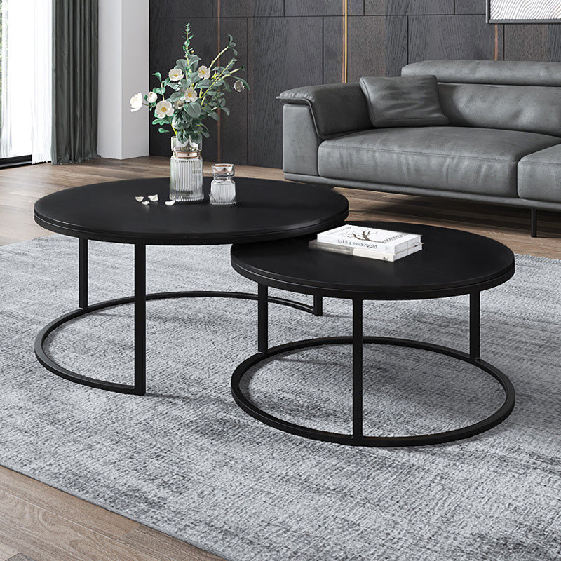 Stylish Black Nesting Coffee Tables Modern Living Room Furniture Set