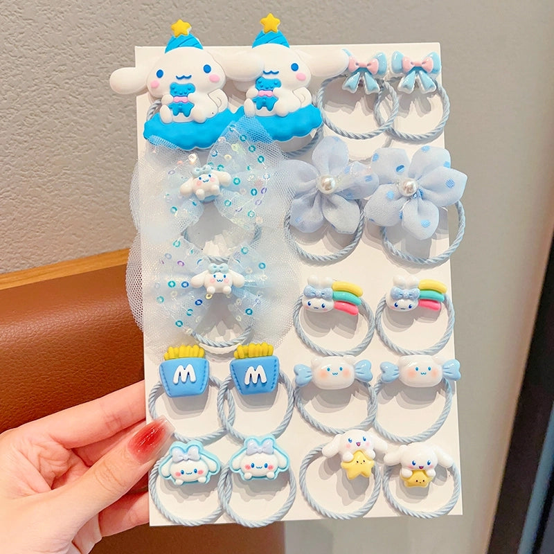 16-Piece Cute Cinnamoroll Hair Tie Cartoon Accessories Set