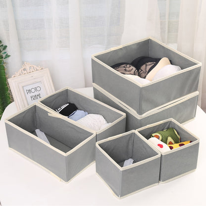 Set of 6 Collapsible Fabric Drawer Organiser Boxes Multi-size Storage