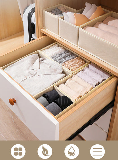 Set of 6 Collapsible Fabric Drawer Organiser Boxes Multi-size Storage