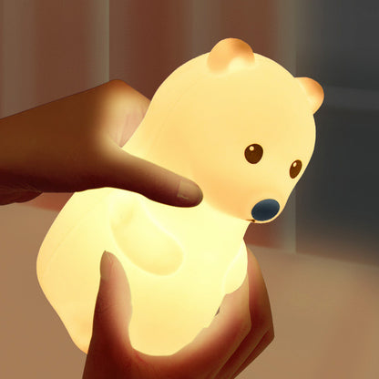 Adorable Silicone Bear Night Light USB Rechargeable Lamp