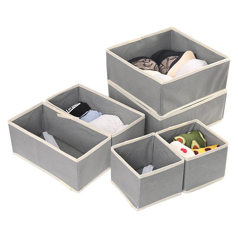 Set of 6 Collapsible Fabric Drawer Organiser Boxes Multi-size Storage