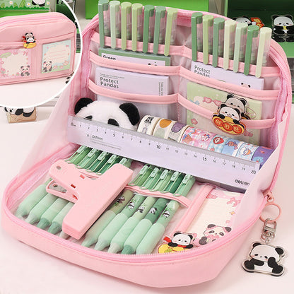 Large Capacity Stationery Organizer Bag pink design