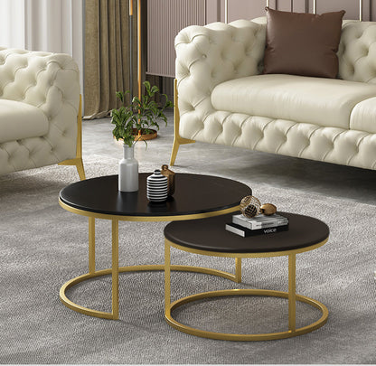 Luxurious Black and Gold Nesting Coffee Table Set Modern Living Room Furniture