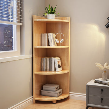 Stylish 4-Tier Wooden Corner Shelf Unit Oak
