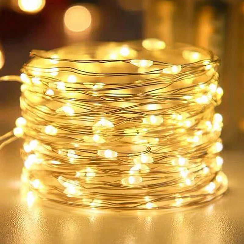 12m 100-LED Solar-Powered String Lights for Outdoor Garden Patio Decor