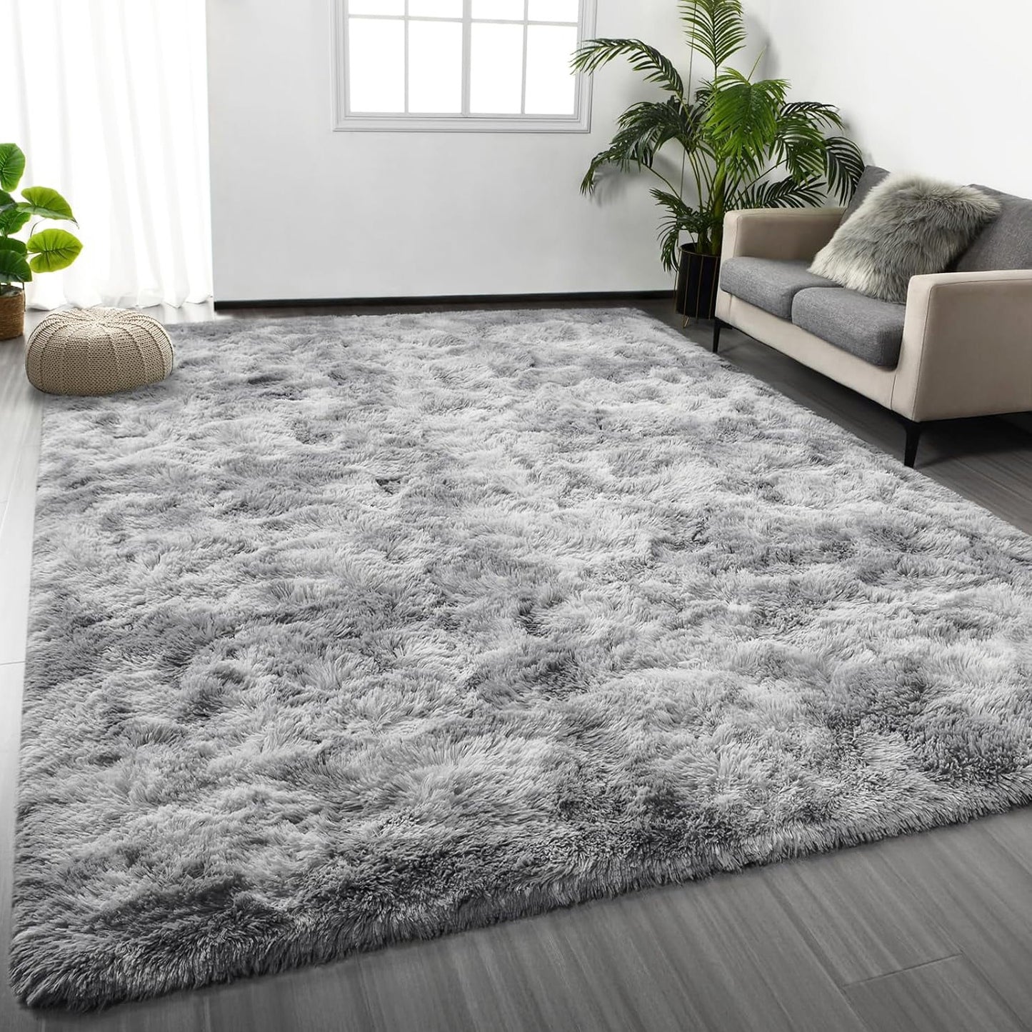 300 x 200 XL Extra Large Soft Cozy Shag Rug Platinum