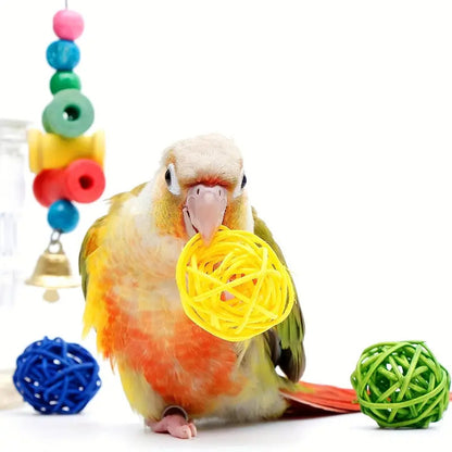 Interactive Bird Toys Set for Cage Enrichment and Fun