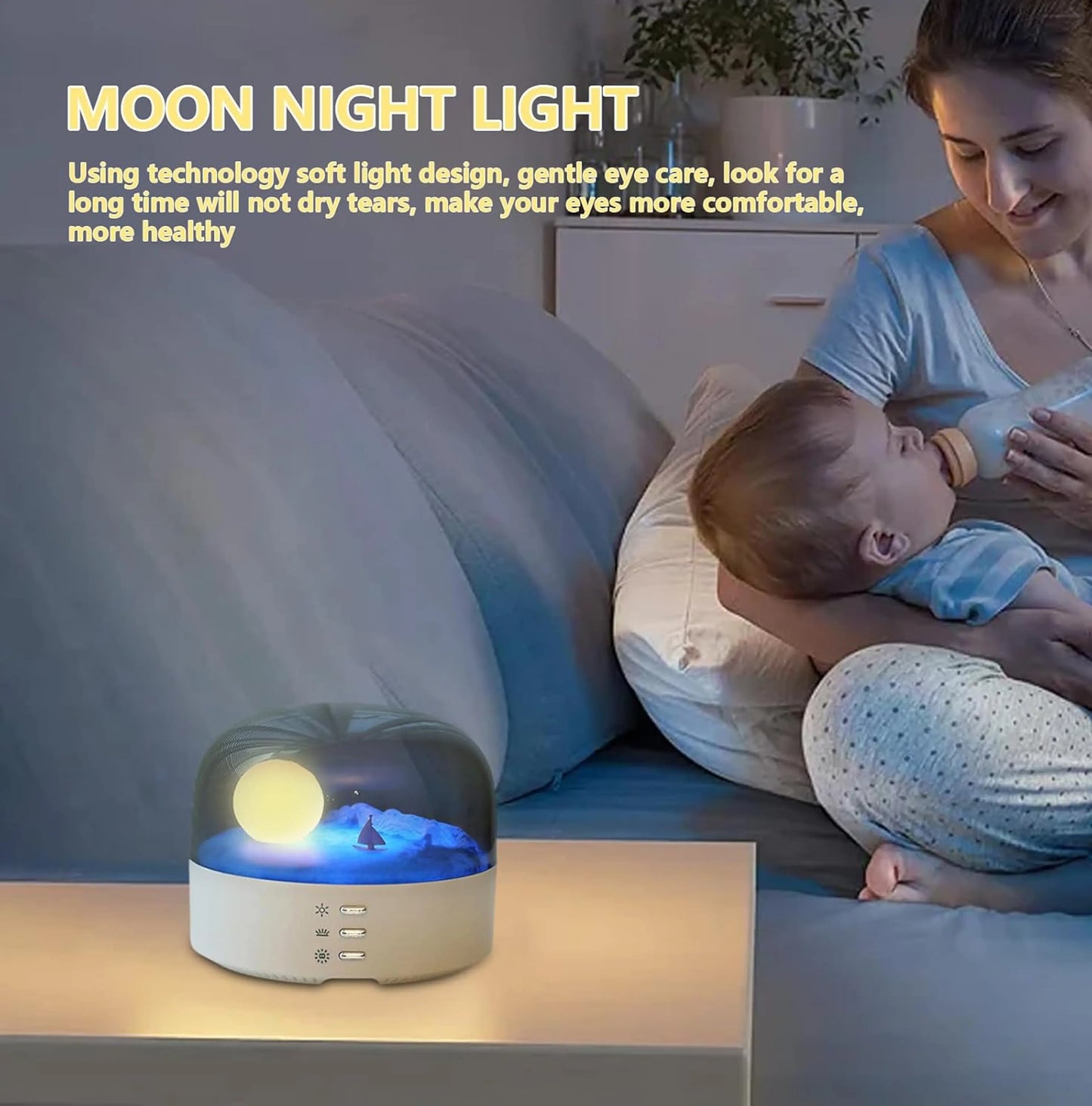 Multifunction Moon Lamp with Bluetooth Speaker Night Light & Decor