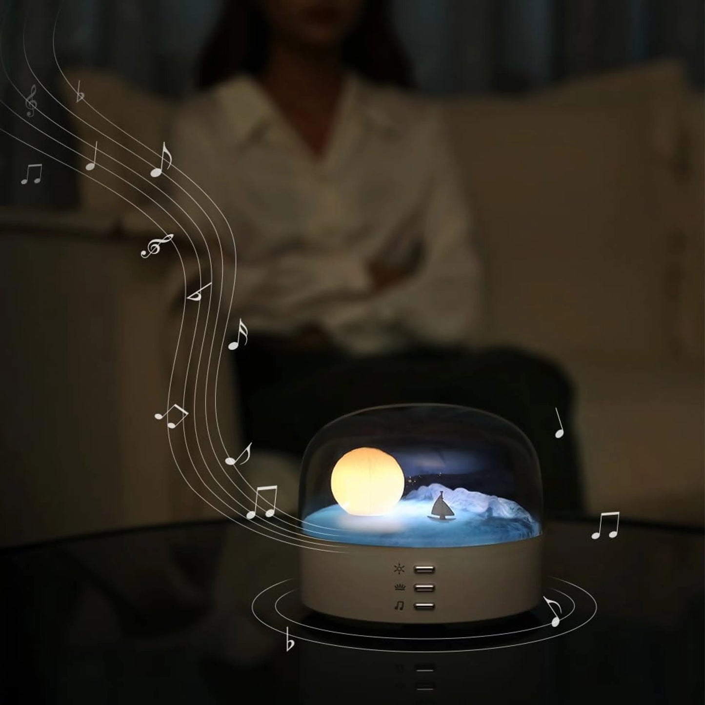 Multifunction Moon Lamp with Bluetooth Speaker Night Light & Decor