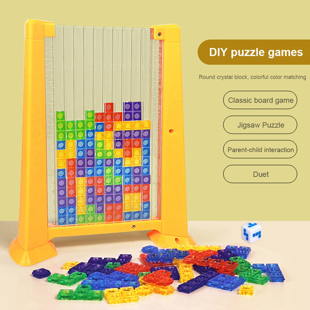 3D Tetris Puzzle Board Game Toy Set for Kids and Adults