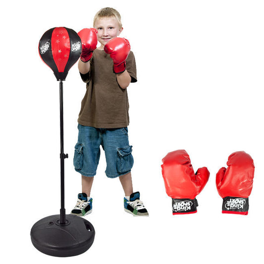 Large Kids Boxing Punching Bag Set with Gloves Speed Ball Stand Fun Fitness