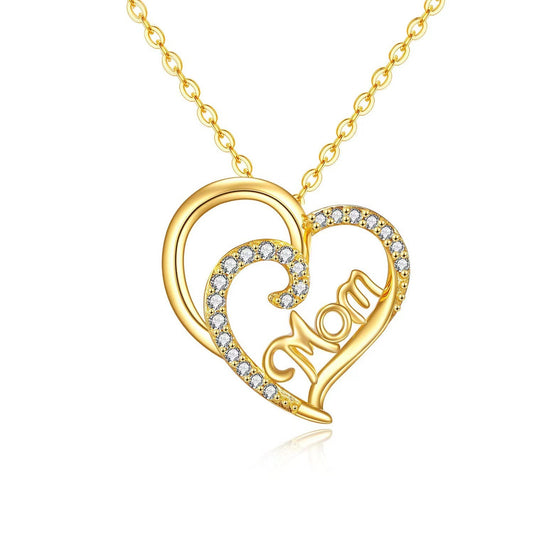 Elegant 14K Gold Plated Sterling Silver Heart Necklace for Women