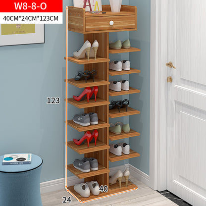 8 Tier Wooden Shoe Rack Storage Organizer Oak