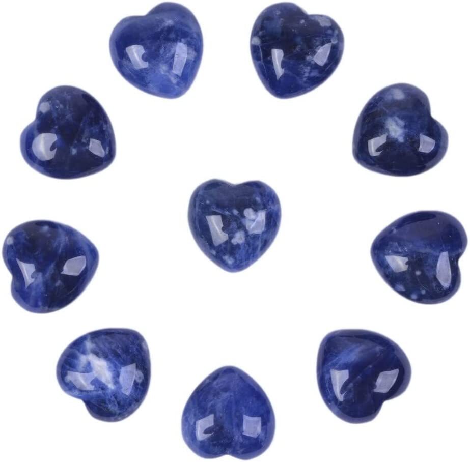 Natural Blue Sodalite Crystal Heart Healing Stone Gemstone