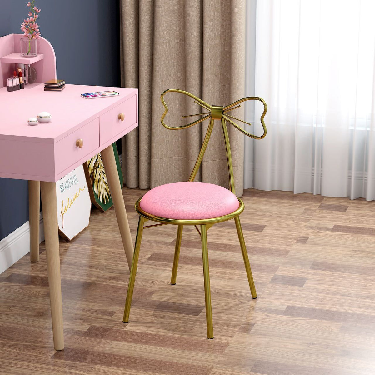 Elegant Butterfly Bow Dining Chair Upholstered for Luxurious Comfort