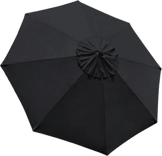 10ft Large Outdoor Patio Umbrella Replacement Cover 8 Ribs Black