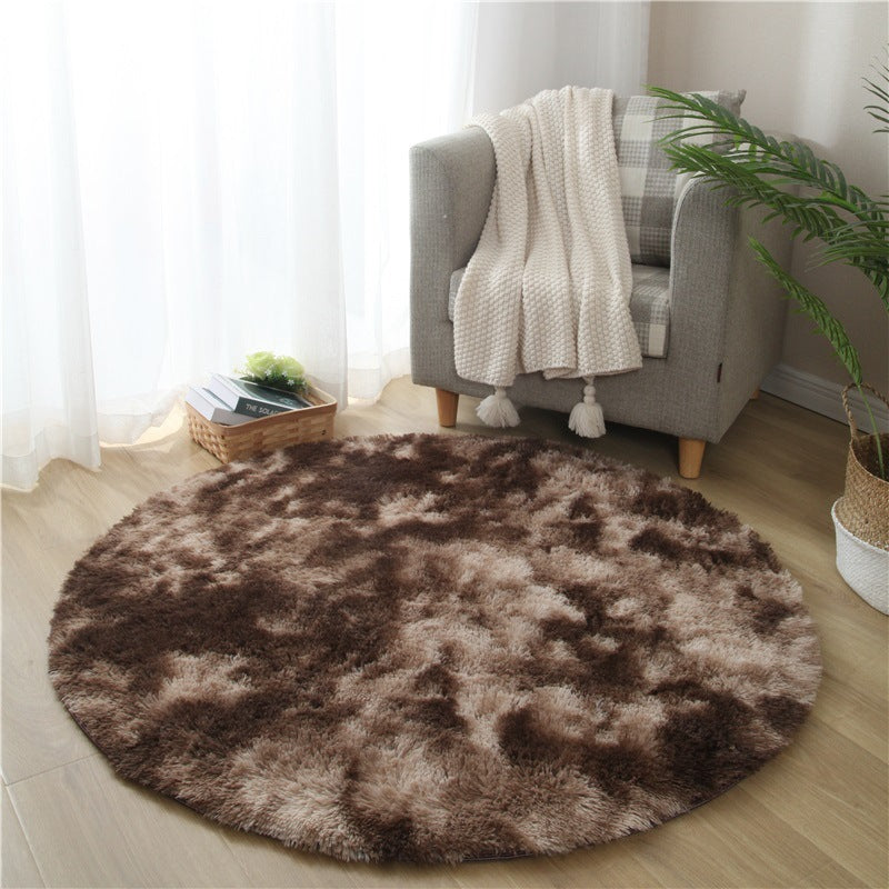 Infinity Round Soft Comfortable Shag Rug Mocha