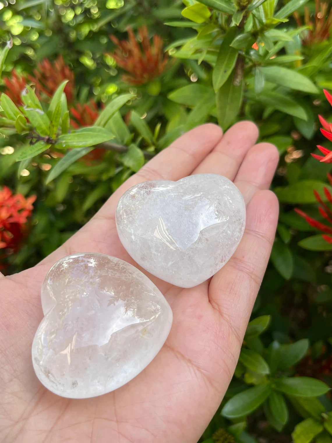 Natural Clear Quartz Heart Stone Healing Crystal Gemstone