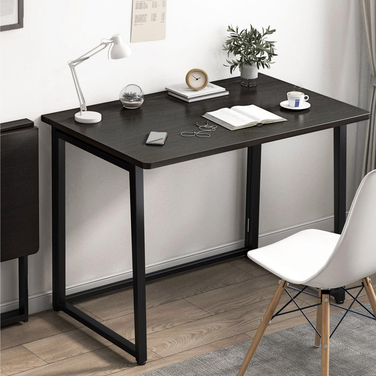 Space-Saving Folding Table Desk Space-Saving Black