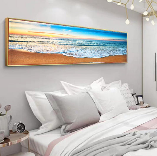 100cm Beach Painting Long Canvas Wall Art Coastal Decor