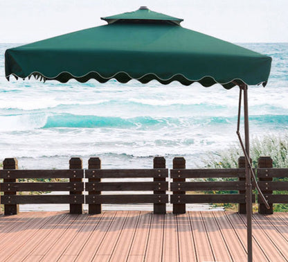 Large Square Cantilever Outdoor Umbrella UV Protection Green