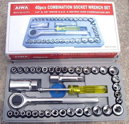 40 PCS Socket Wrench Tool Set Professional Repair Maintenance Kit