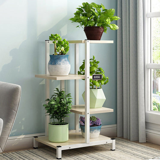 Elegant Garden Plants Stand Planter Shelf White Oak