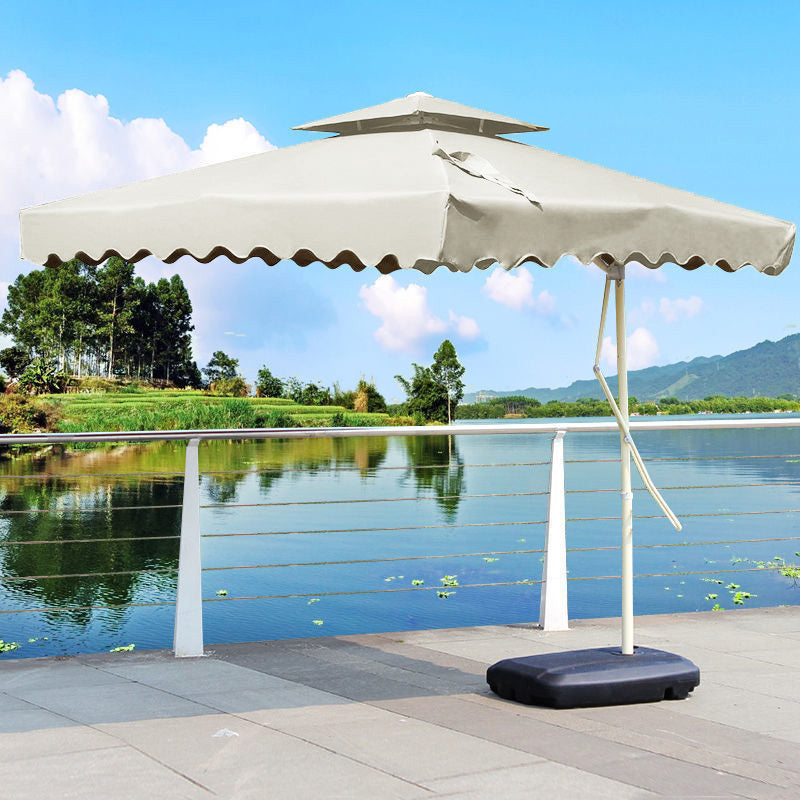 3.5m Large Square Cantilever Outdoor Umbrella Cream White