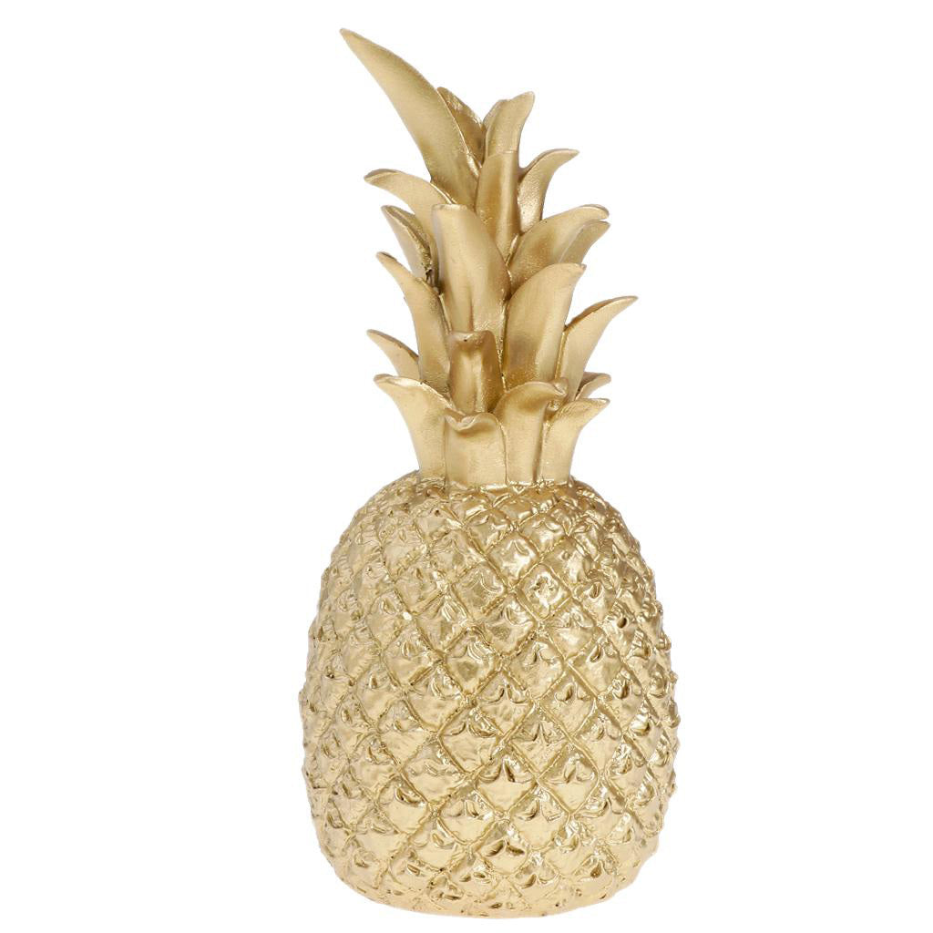 Elegant Gold Pineapple Sculpture Desktop Ornament Decor