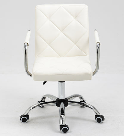 Ergonomic High-Back PU Leather Office Chair White