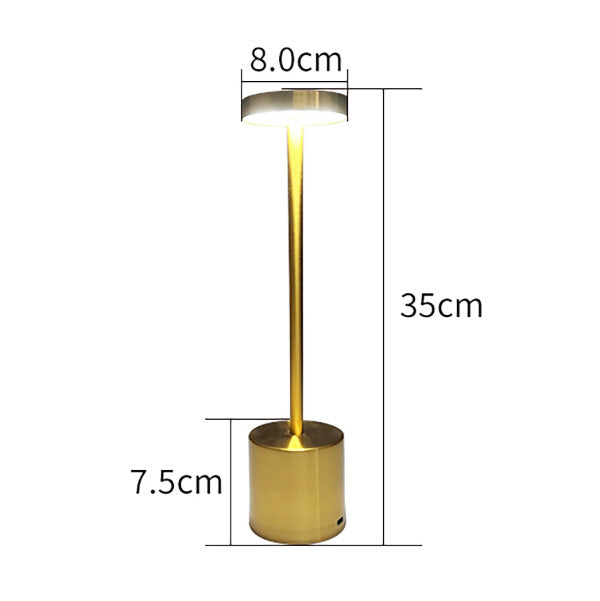 Tall Cordless LED Touch Sensor Table Lamp Modern Gold Design