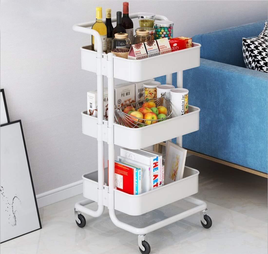 3-Tier Rolling Storage Utility Cart Shelf Organizer Trolley for Home and Office