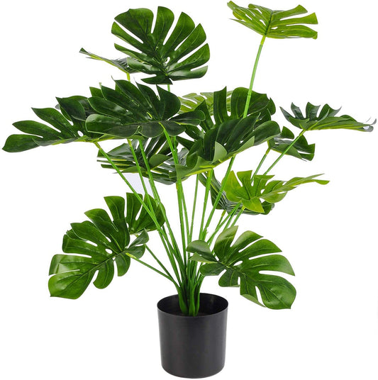 Real Touch Artificial Monstera Plants 18-Leaf Philodendron Trees In Pots