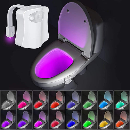 Motion Sensor LED Toilet Night Light 16-Colour Bathroom Lamp