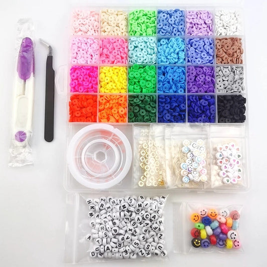 6000 Pack Multicolour DIY Clay Beads Set Jewellery Making Craft Kit Supplies Charms