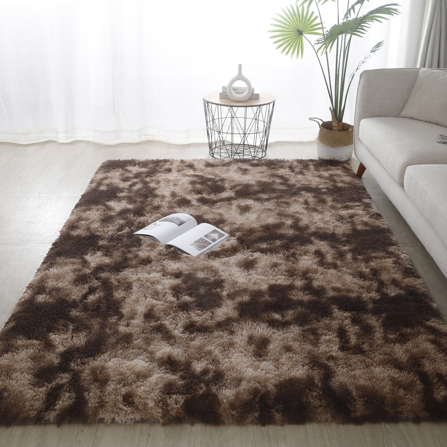 300 x 200 XL Soft Cozy Shag Rug Chocolate Mocha