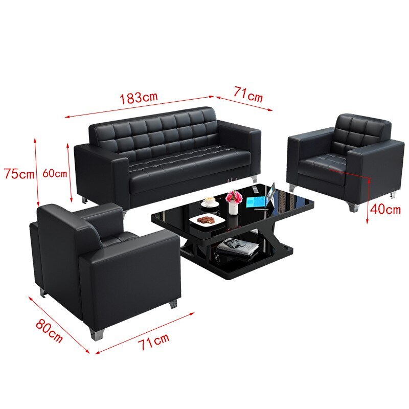 Modern Minimalist Leather Single Seater Sofa Black