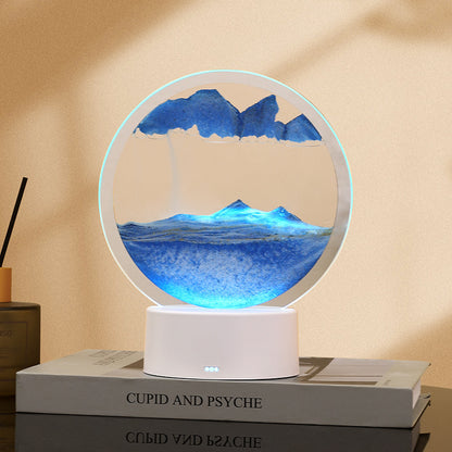 3D Moving Sand Art LED Table Lamp with Colour-changing Night Light