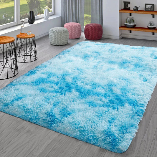 200 x 140 Luxurious Blue Shag Rug for Bedroom Living Room