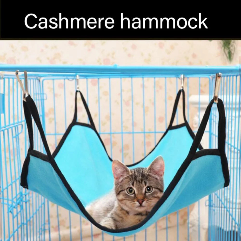 Comfortable Cat Hammock Swing Bed for Pet Cages Blue