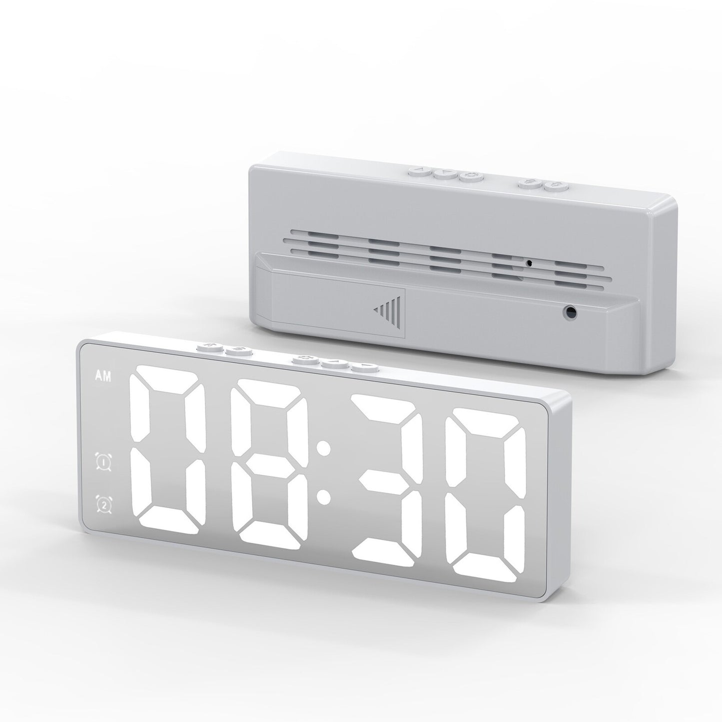 Sleek LED Digital Alarm Clock with Temperature Display and Mirror Finish