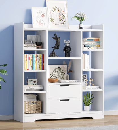 Stylish Wardrobe Cupboard Bookshelf with Drawer White