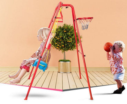 Kids 2 In 1 Swing and Basketball Playset for Backyard Fun