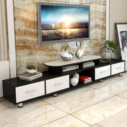 Extendable 4-Drawer TV Cabinet High Gloss White Black