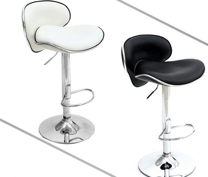 Set of 2 Designer PU Leather Bar Stools Modern White