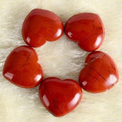 Natural Red Jasper Heart Healing Crystal Gemstone