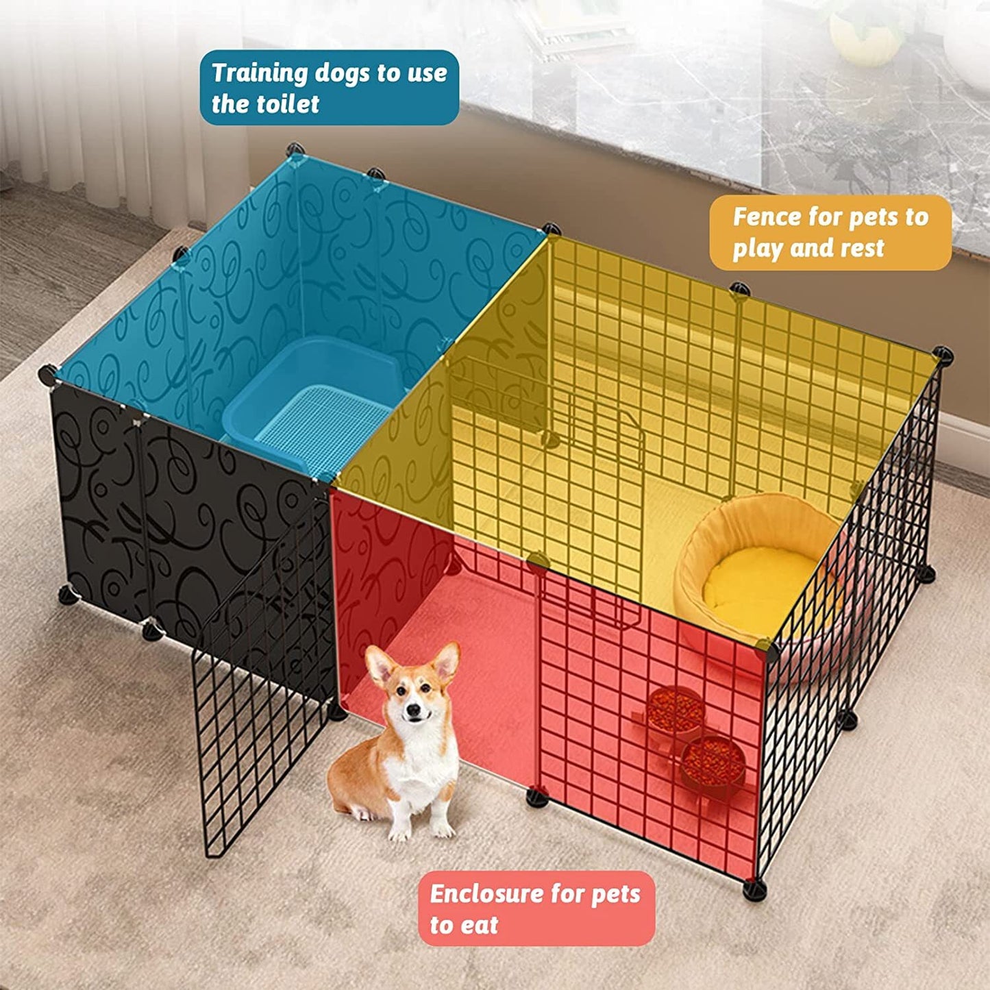 127cm Pet Playpen Dog Kennel Cage Exercise Enclosure