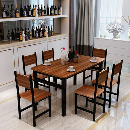 Elegant Wood and Steel Dining Table Oak & Black